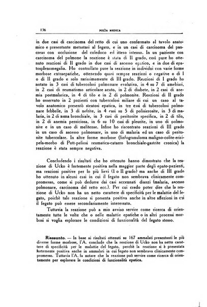 Folia medica periodico trimensile di patologia e clinica medica