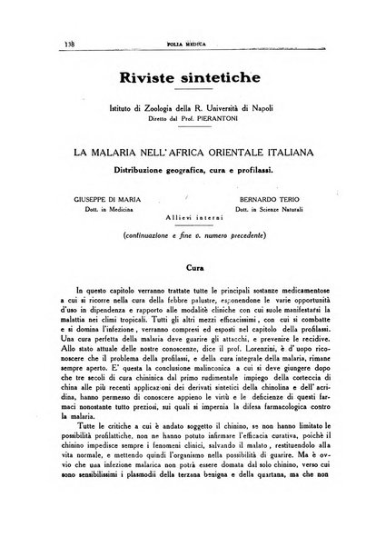 Folia medica periodico trimensile di patologia e clinica medica