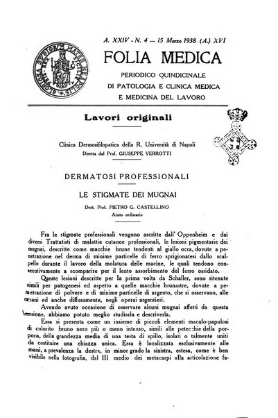 Folia medica periodico trimensile di patologia e clinica medica