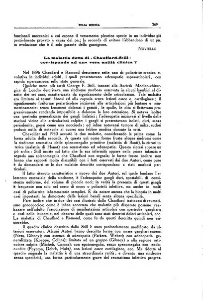 Folia medica periodico trimensile di patologia e clinica medica