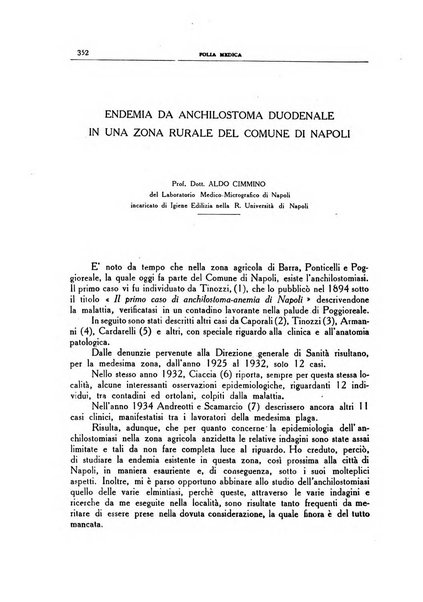 Folia medica periodico trimensile di patologia e clinica medica