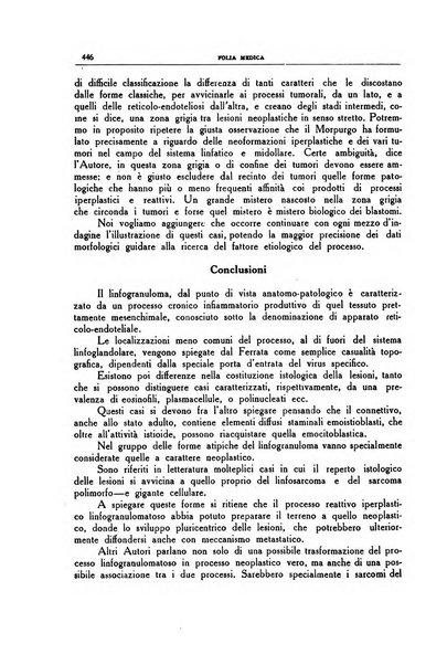 Folia medica periodico trimensile di patologia e clinica medica