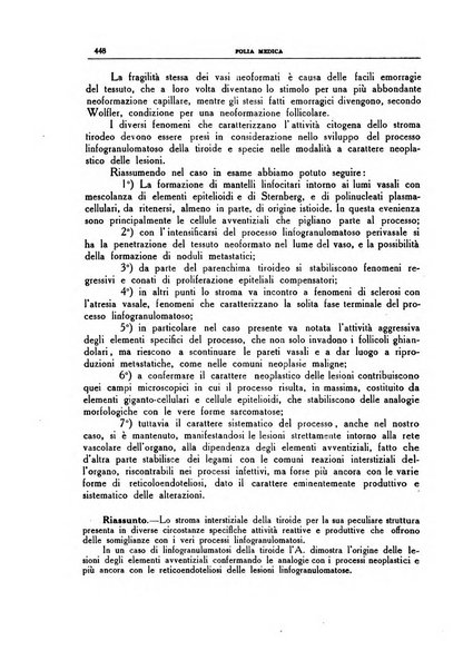 Folia medica periodico trimensile di patologia e clinica medica