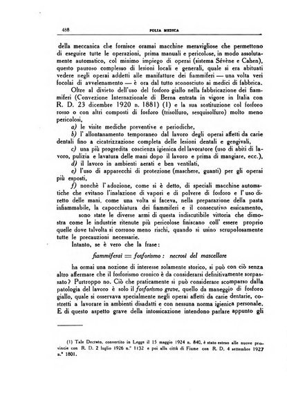 Folia medica periodico trimensile di patologia e clinica medica