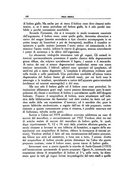 Folia medica periodico trimensile di patologia e clinica medica