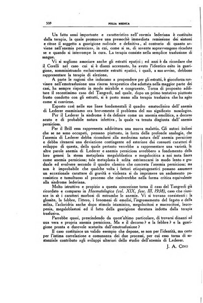 Folia medica periodico trimensile di patologia e clinica medica