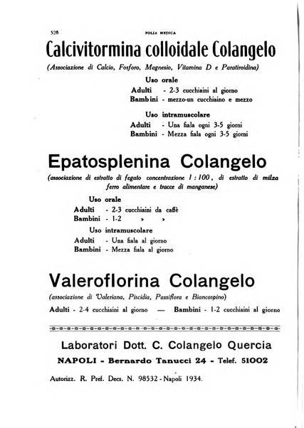 Folia medica periodico trimensile di patologia e clinica medica