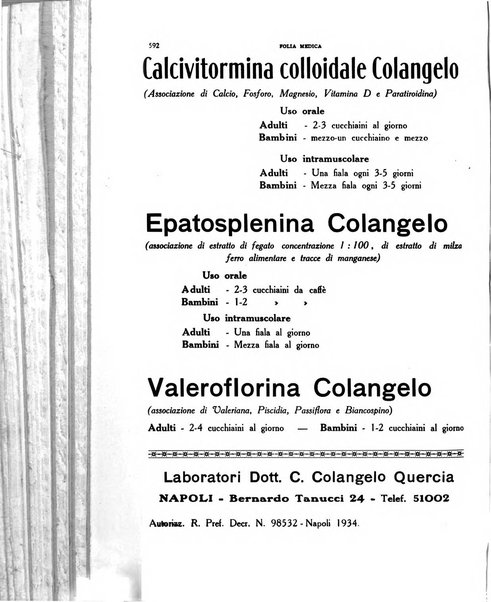 Folia medica periodico trimensile di patologia e clinica medica