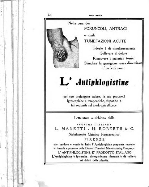 Folia medica periodico trimensile di patologia e clinica medica