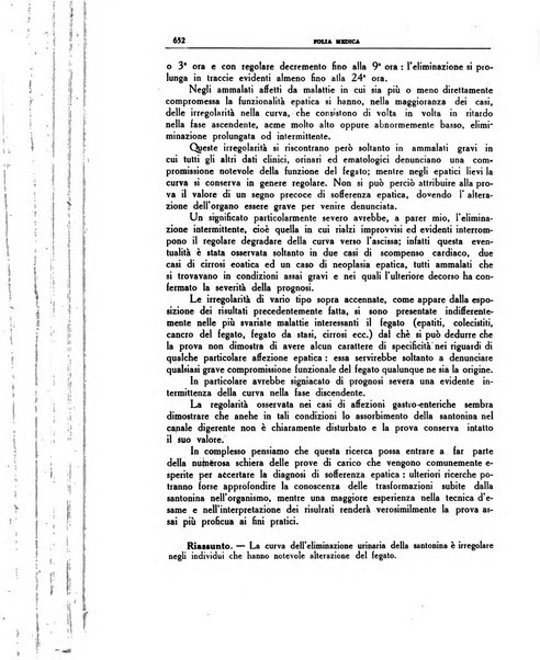 Folia medica periodico trimensile di patologia e clinica medica