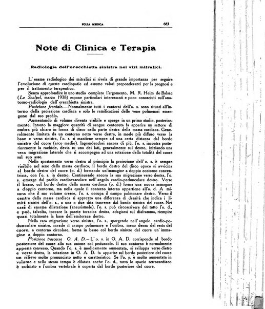 Folia medica periodico trimensile di patologia e clinica medica