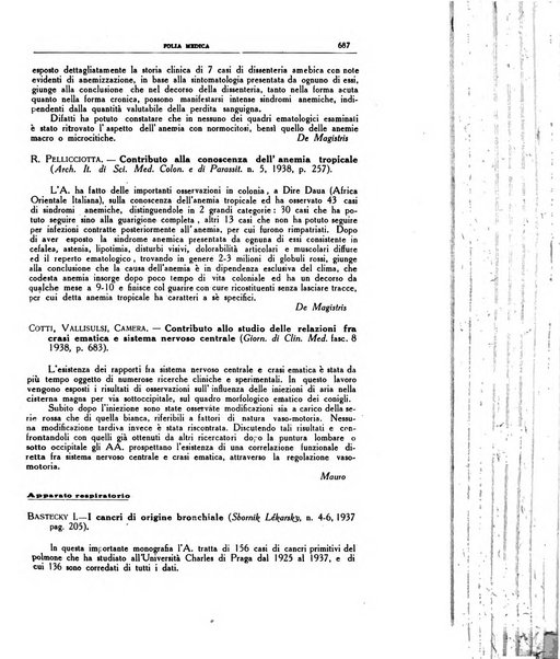 Folia medica periodico trimensile di patologia e clinica medica