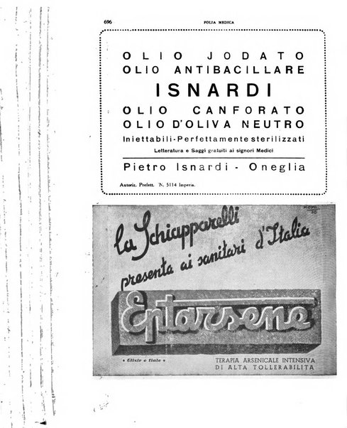 Folia medica periodico trimensile di patologia e clinica medica