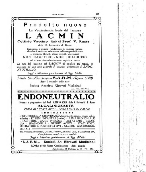 Folia medica periodico trimensile di patologia e clinica medica