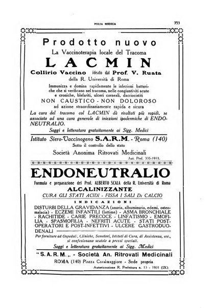 Folia medica periodico trimensile di patologia e clinica medica