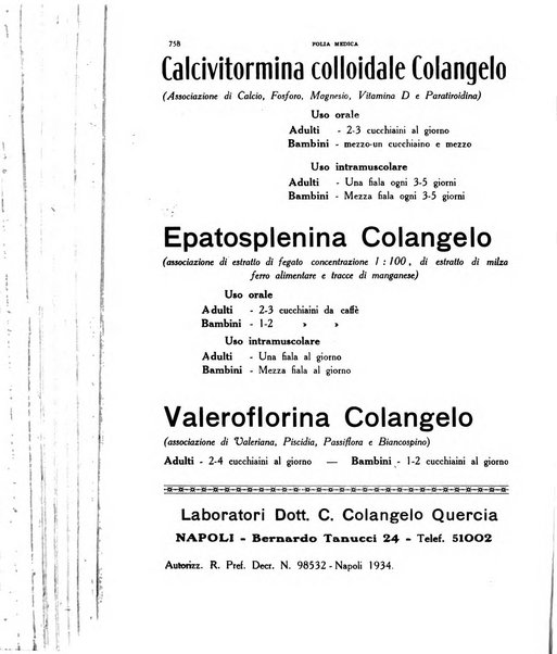 Folia medica periodico trimensile di patologia e clinica medica