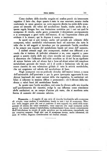 Folia medica periodico trimensile di patologia e clinica medica