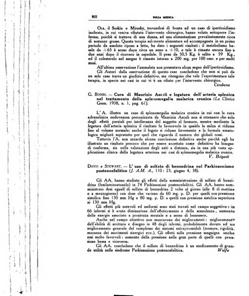 Folia medica periodico trimensile di patologia e clinica medica