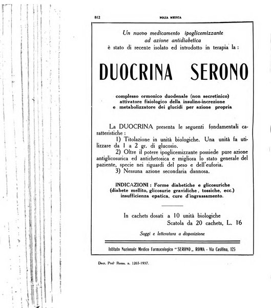 Folia medica periodico trimensile di patologia e clinica medica