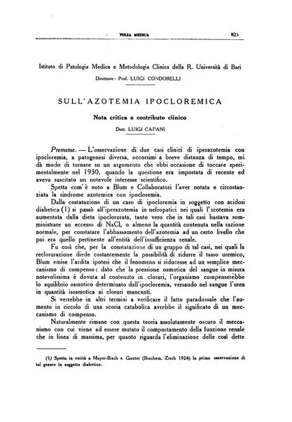 Folia medica periodico trimensile di patologia e clinica medica