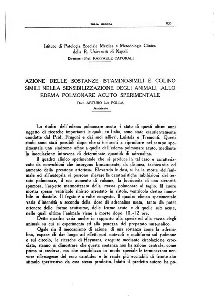 Folia medica periodico trimensile di patologia e clinica medica