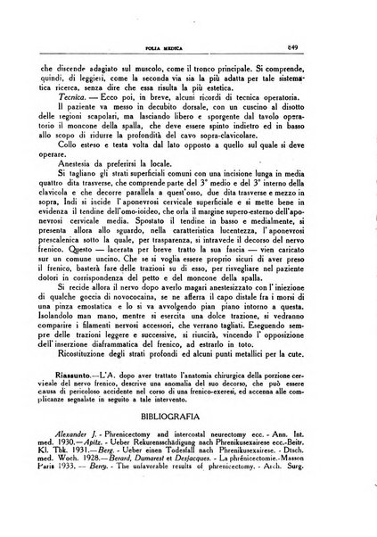 Folia medica periodico trimensile di patologia e clinica medica