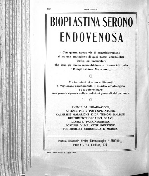 Folia medica periodico trimensile di patologia e clinica medica