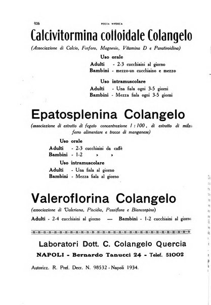 Folia medica periodico trimensile di patologia e clinica medica