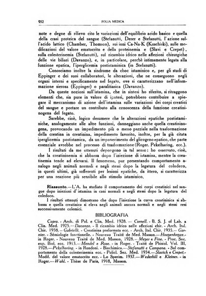 Folia medica periodico trimensile di patologia e clinica medica