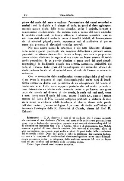 Folia medica periodico trimensile di patologia e clinica medica