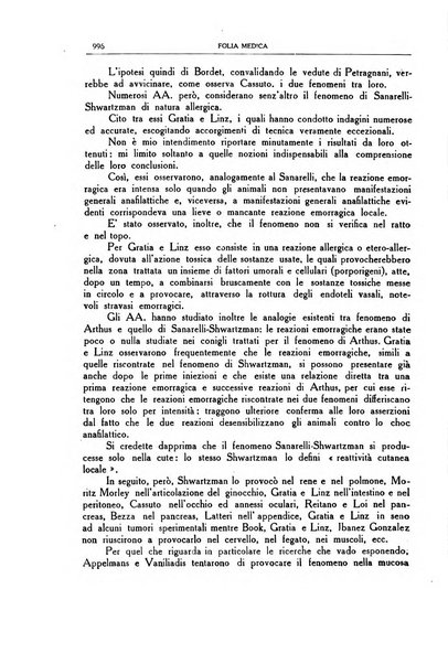 Folia medica periodico trimensile di patologia e clinica medica