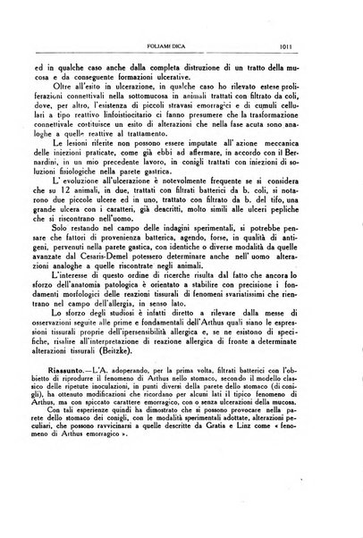 Folia medica periodico trimensile di patologia e clinica medica