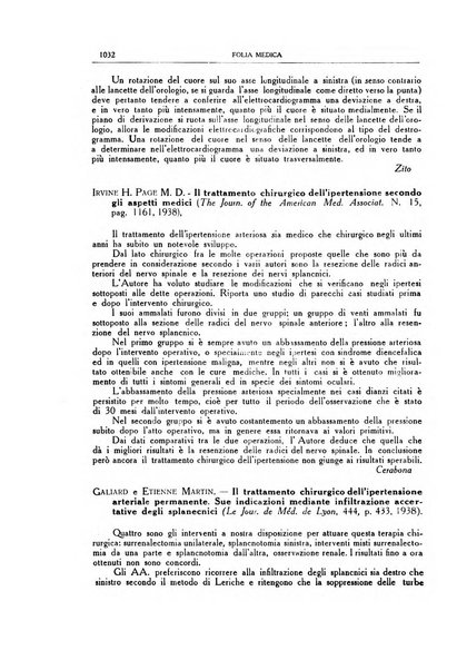 Folia medica periodico trimensile di patologia e clinica medica