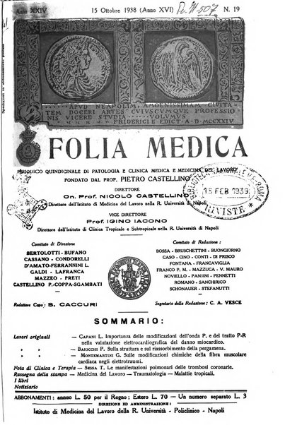 Folia medica periodico trimensile di patologia e clinica medica