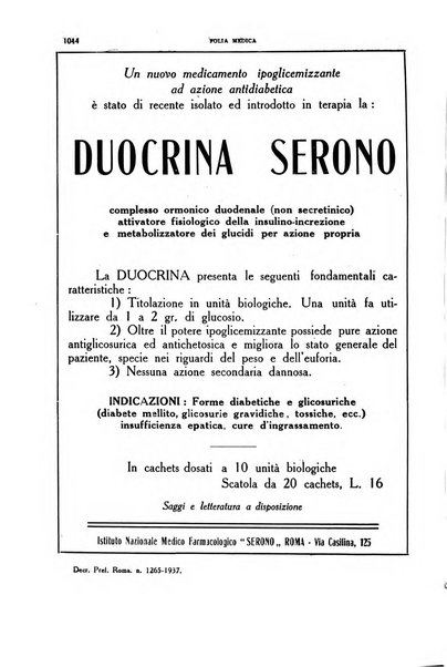 Folia medica periodico trimensile di patologia e clinica medica