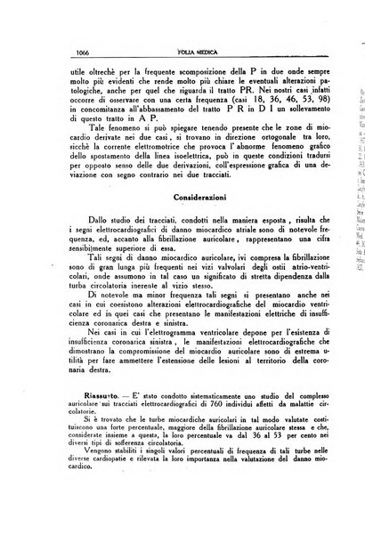 Folia medica periodico trimensile di patologia e clinica medica