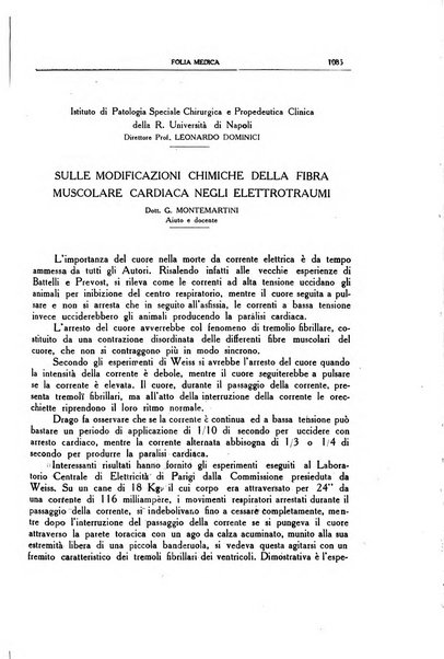 Folia medica periodico trimensile di patologia e clinica medica