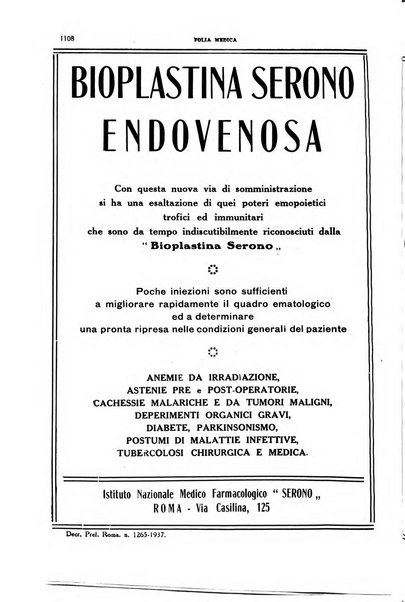 Folia medica periodico trimensile di patologia e clinica medica