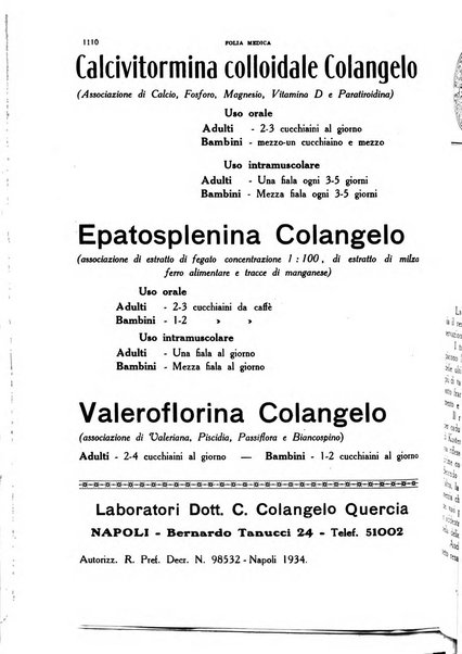 Folia medica periodico trimensile di patologia e clinica medica