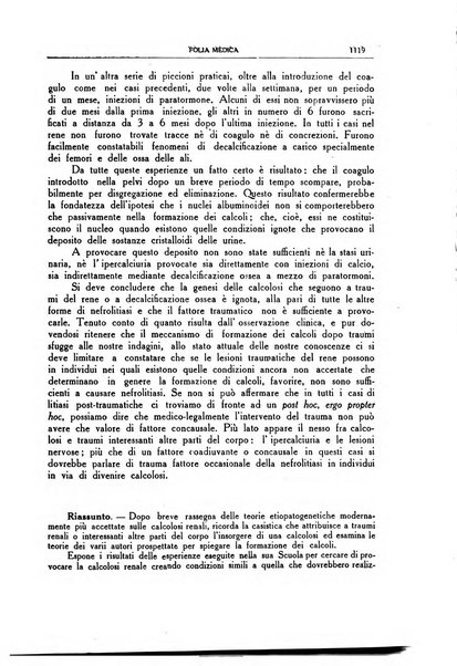 Folia medica periodico trimensile di patologia e clinica medica