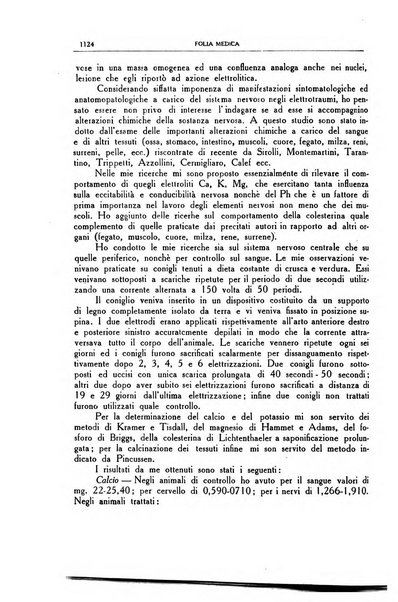 Folia medica periodico trimensile di patologia e clinica medica