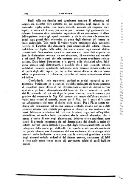 Folia medica periodico trimensile di patologia e clinica medica