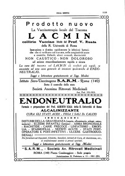 Folia medica periodico trimensile di patologia e clinica medica