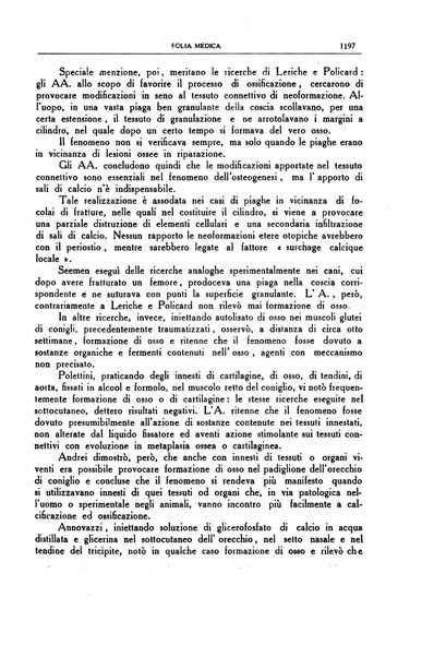 Folia medica periodico trimensile di patologia e clinica medica