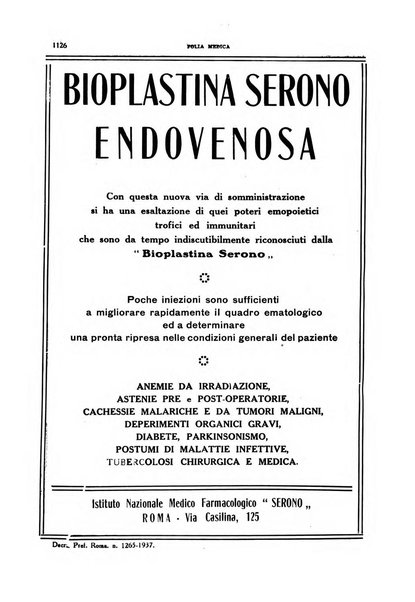 Folia medica periodico trimensile di patologia e clinica medica