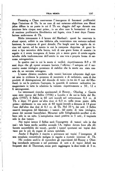 Folia medica periodico trimensile di patologia e clinica medica