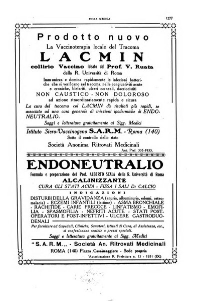 Folia medica periodico trimensile di patologia e clinica medica