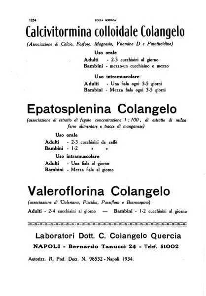 Folia medica periodico trimensile di patologia e clinica medica