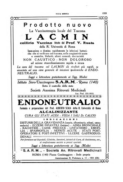 Folia medica periodico trimensile di patologia e clinica medica