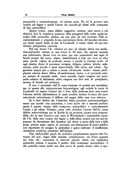 Folia medica periodico trimensile di patologia e clinica medica